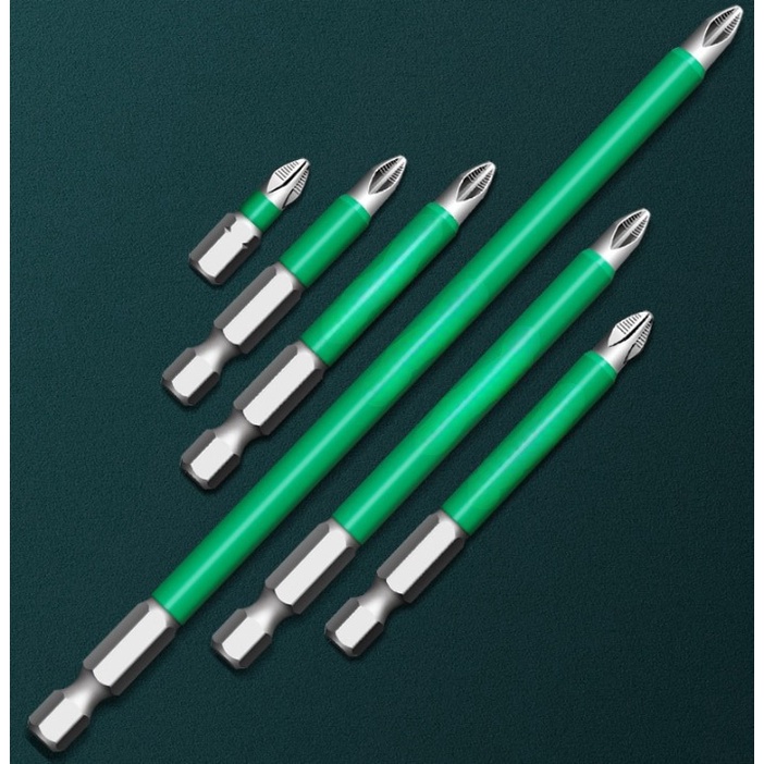 Kepala Mata Obeng Magnetic Screwdriver Bit 6 PCS - GN006 - Green