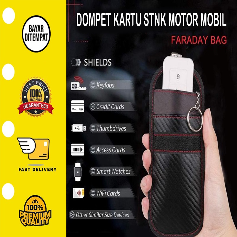 ✅ BISA COD Dompet Kartu STNK Emoney Kunci Mobil Motor Anti RFID Signal Keychain - Hitam