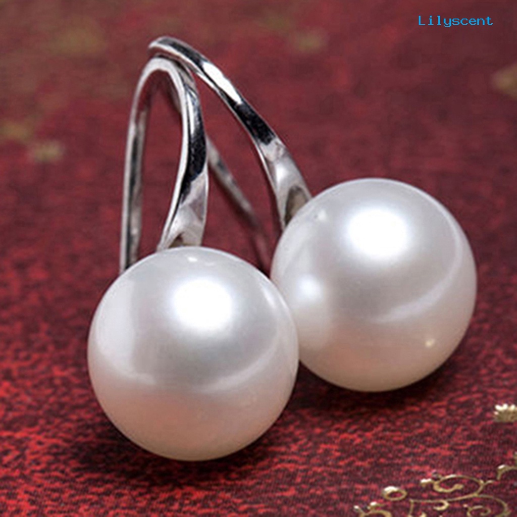 [LS] Anting Kait Elegan Mudah Senada Compact Faux Pearl Women Jewelry Untuk Belanja Pacaran