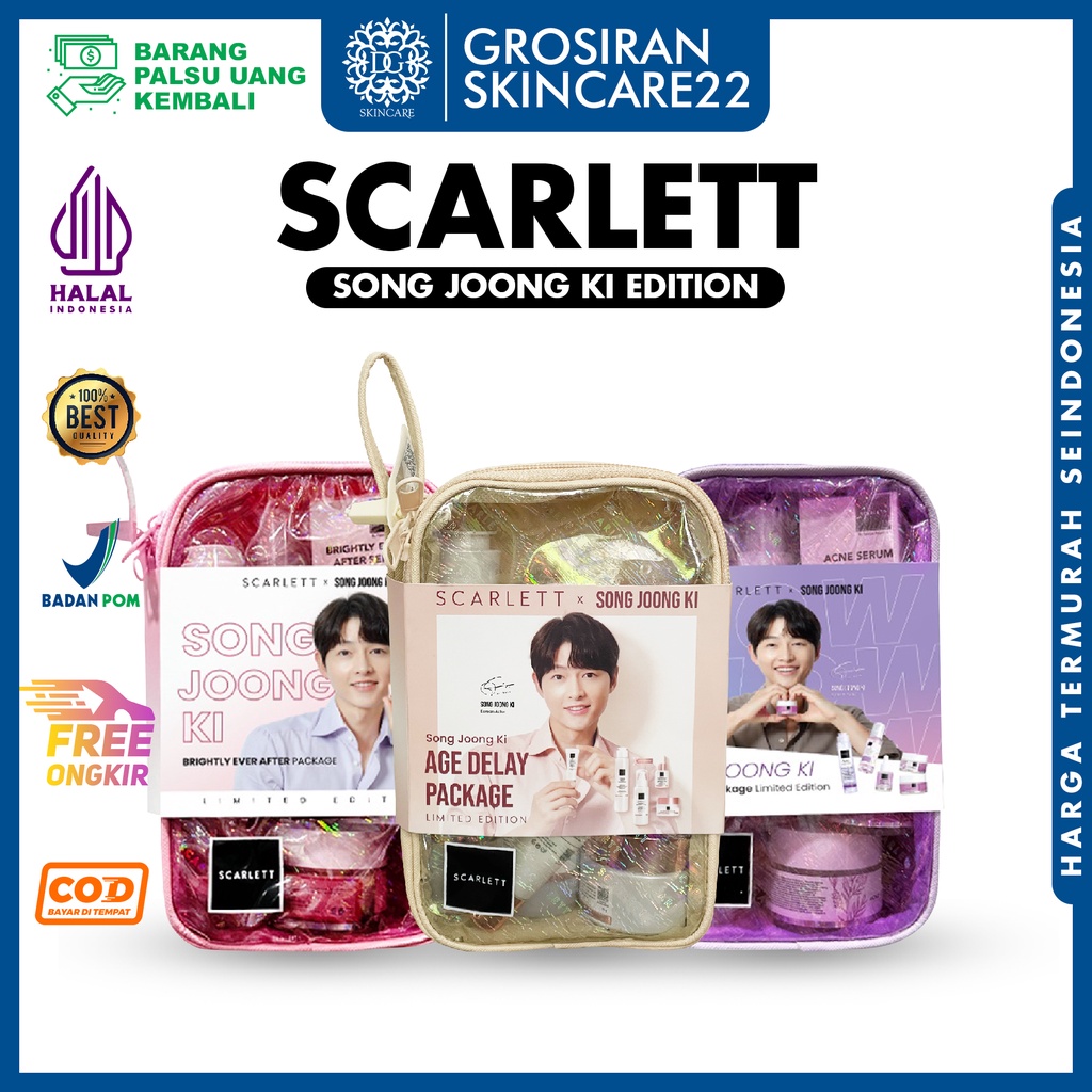 SCARLETT Whitening X Song Joong Ki Package Limited Edition Brightly Ever After / Acne Care  / Age De
