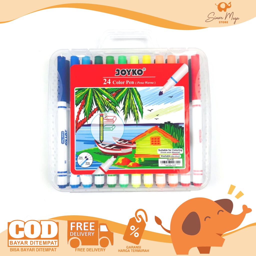 

Joyko Color Pen Set 24 warna CLP-05 / Spidol Joyko 24 warna Murah