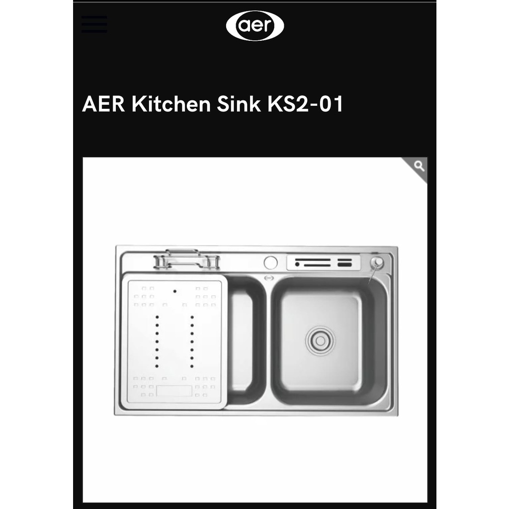 AER KITCHEN SINK 2 LUBANG SATIN STAINLESS SUS 304 / AER BAK CUCI PIRING 2 LUBANG BOWL STAINLESS SUS 