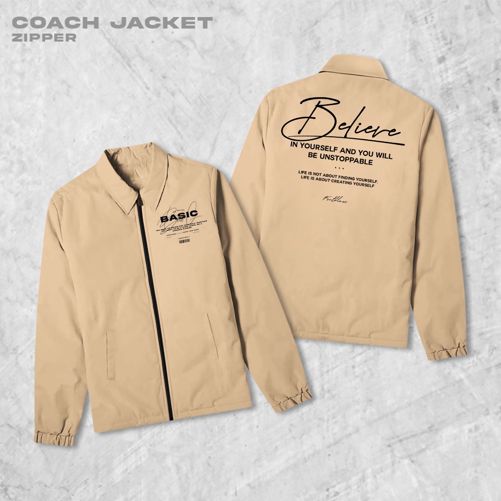 HIPNOP Basic Coach Zipper Jaket Polos Pria Jaket Parasut Unisex