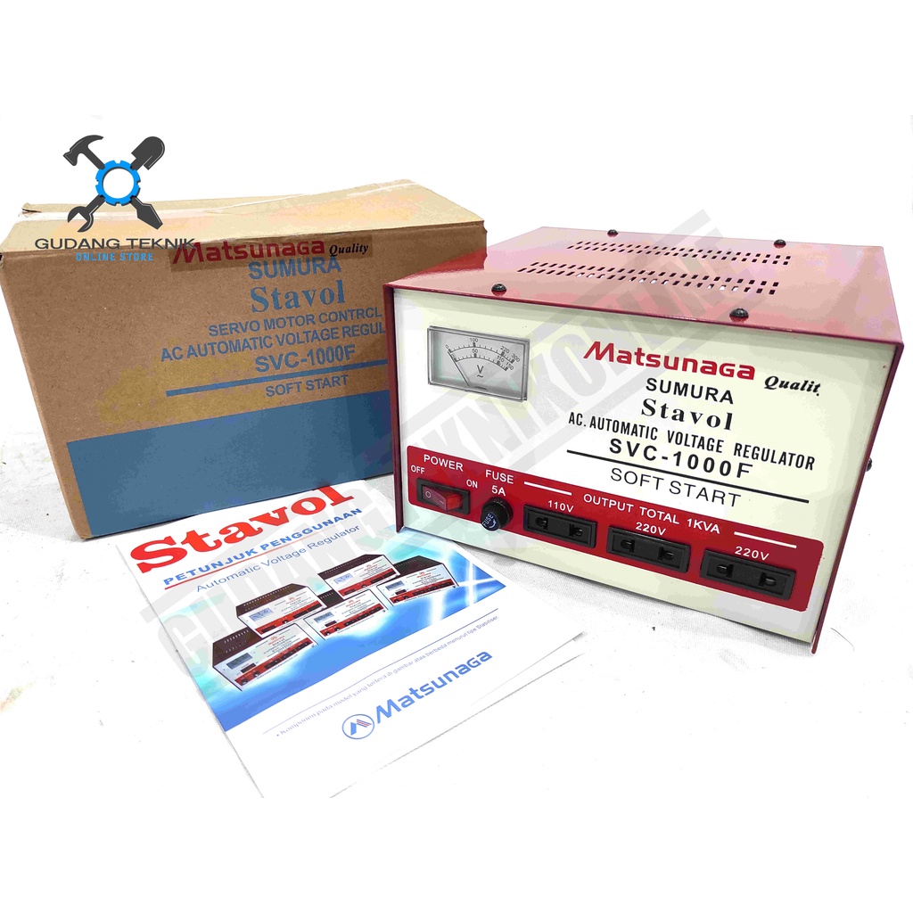 Stabilizer MATSUNAGA Stavol SVC1000F 1000Watt SUMURA / Stabilizer Stabiliser Listrik Stavolt SVC 1000 Watt MATSUNAGA