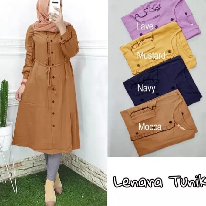 baju tunik wanita / tunik Atasan /fashion wanita / lenara tunik/L-XL [GMG.02Ja23ᴸ]