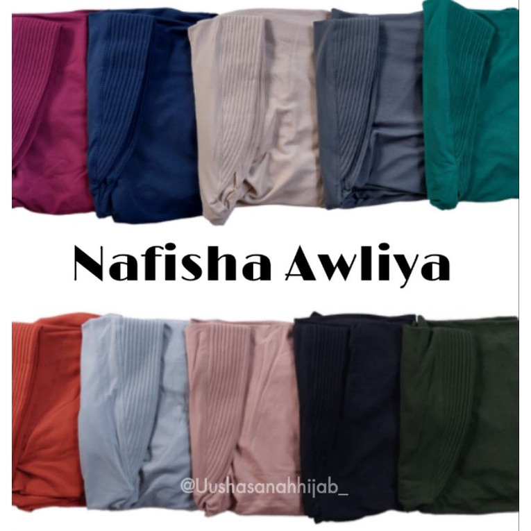 (Ori Nafisha) AWLIYA •jilbab instan jersey super•jilbab instan pet tali rempel