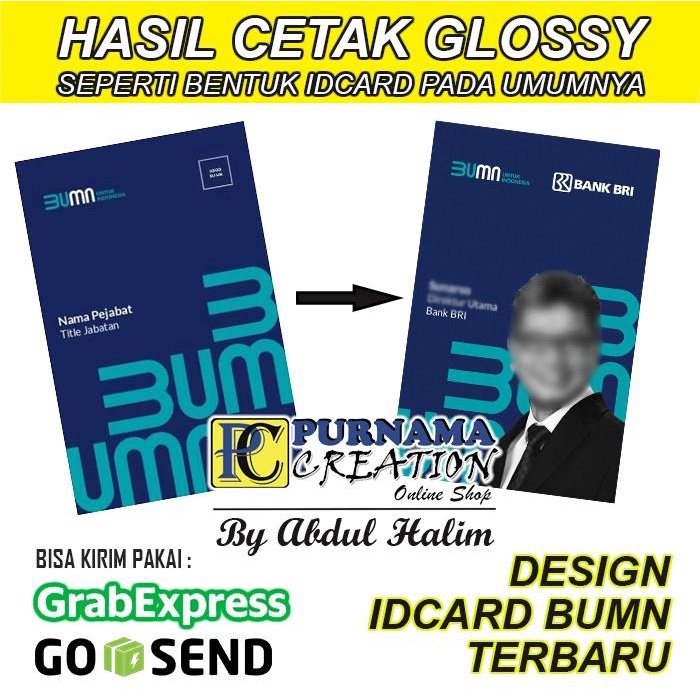 

Cetak idcard id card BUMN Terbaru name tag baru GLOSSY MENGKILAP