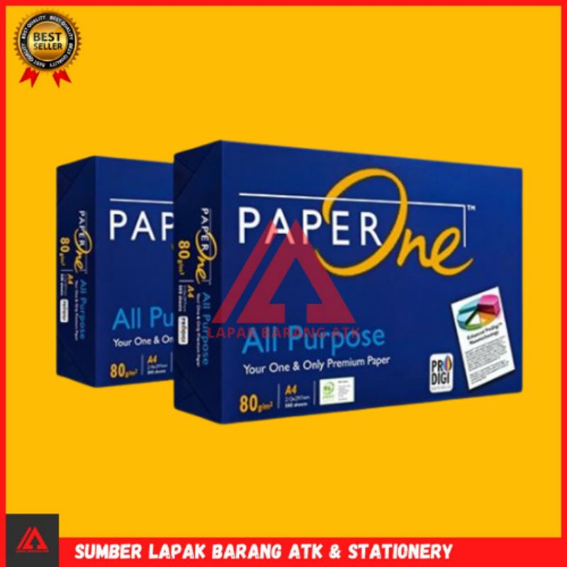 KERTAS Paper One A4 80 gram 75 gram 1 rim / kertas fotocopy