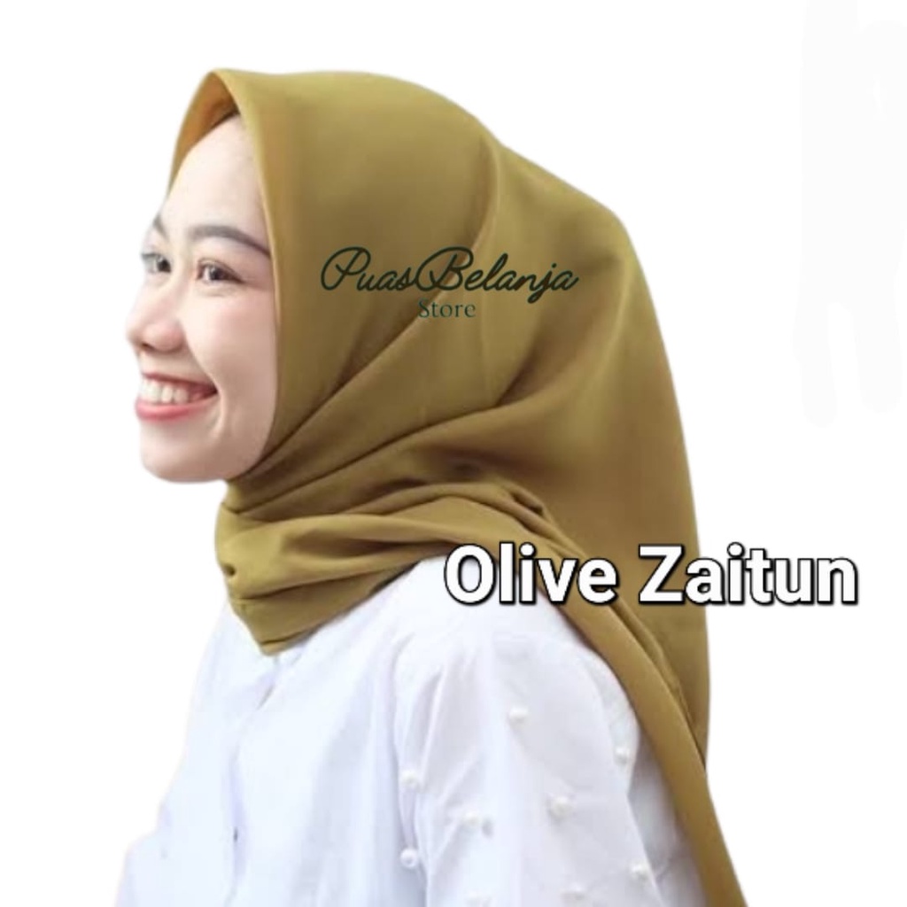 Hijab Segiempat Bella Square Polycotton Jahit Neci Anti Letoy 100% - Kerudung Segiempat Murah