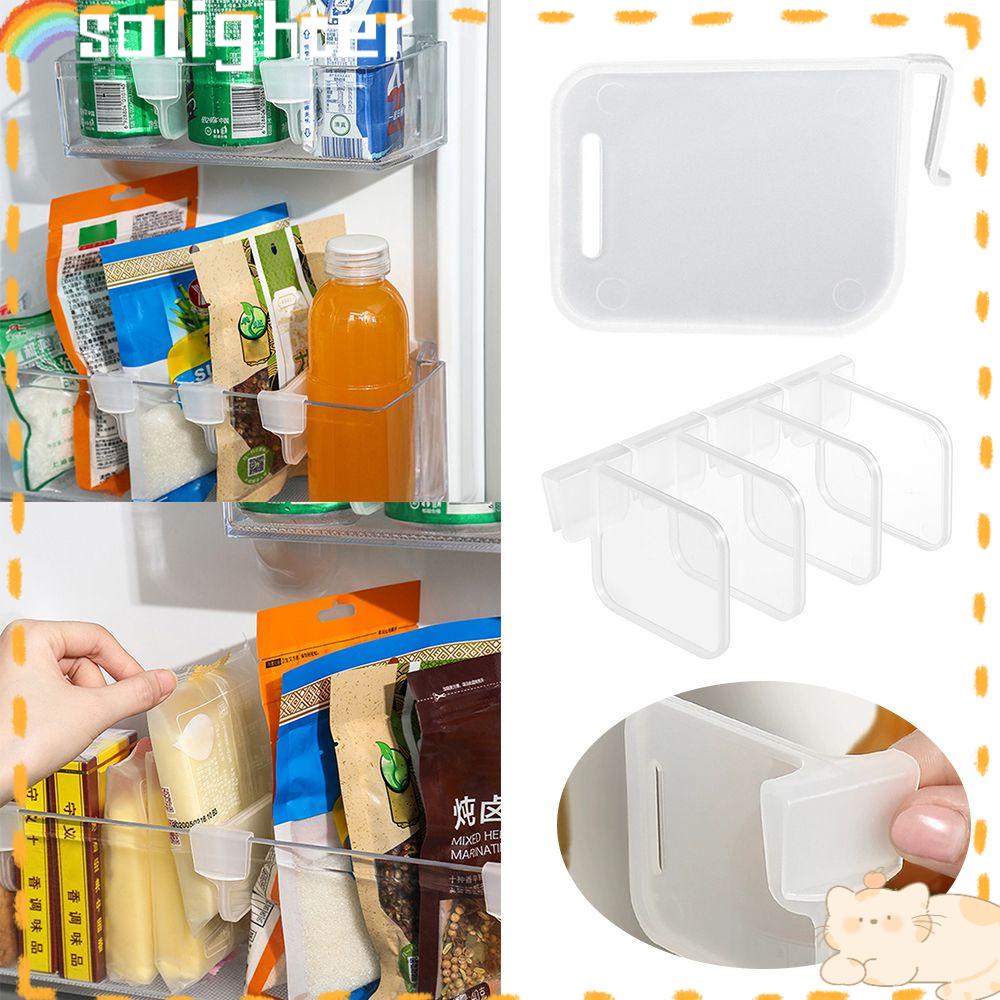 Solighter Partisi Kulkas Alat Dapur Kosmetik Pemisah Makanan Rak Penyimpanan Storage Box Sekat Splint