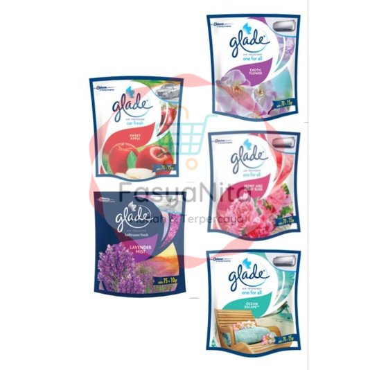Glade One For All pengharum ruangan mobil dan bathroom Exotic Flowers lavender ocean apel peony