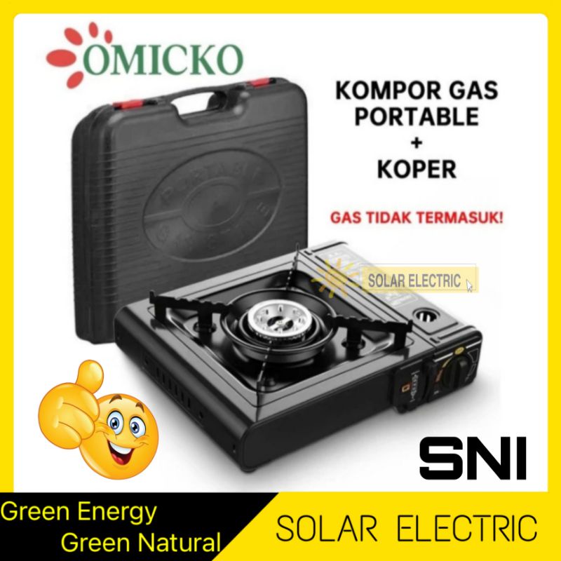 Kompor Gas Portable OMICKO 2 in 1 Tungku Masak Kualitas Bagus SNI