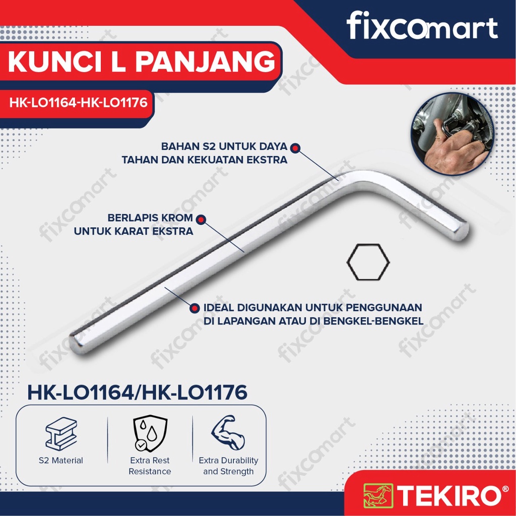 Tekiro Hex Key Long / Kunci L Panjang MM