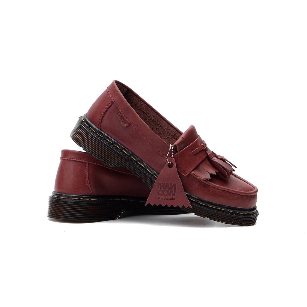 Mancow Loafer Shade Cherry Crazy Horse Sepatu Formal Pria Wanita Original Kulit Asli