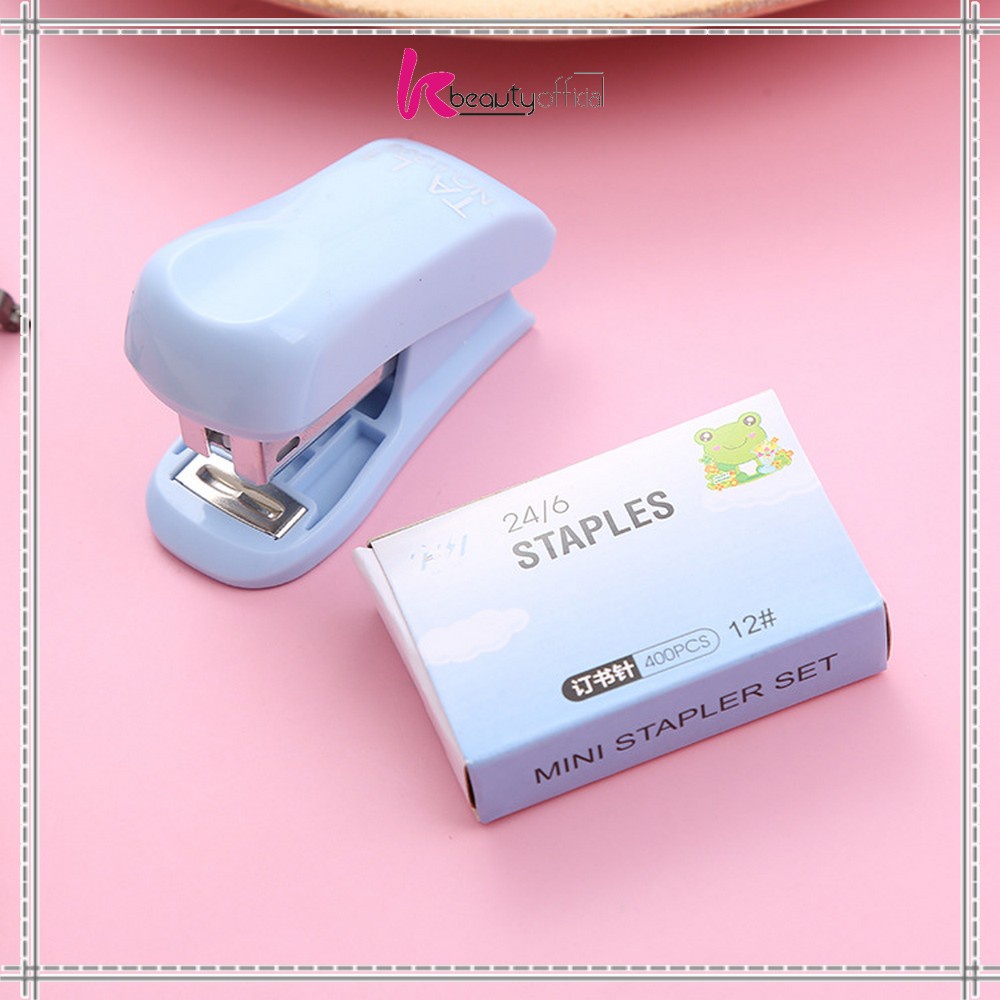 

KB-A50 Staples Mini Set Karakter Animal Warna Pastel Portable / Stapler Kecil Set Isi Hekter 24/6 Stasionary Perlengkapan Kantor Import