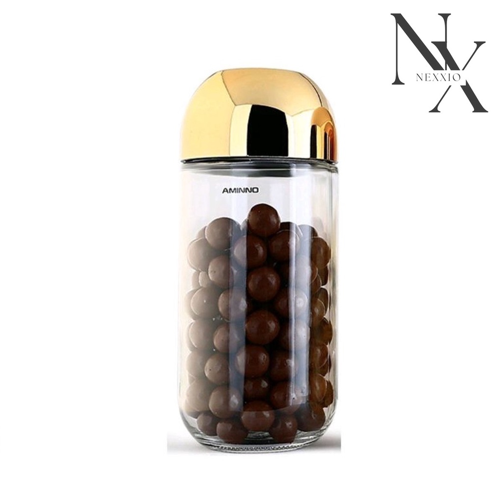 NexXio Penyimpanan makanan/ Toples Deer/ Rusa / Toples Kaca / Toples Kue / Toples Snack / Toples food jar gold / Toples Gift/ Wedding Gift/Birthday Gift/Toples Cantik