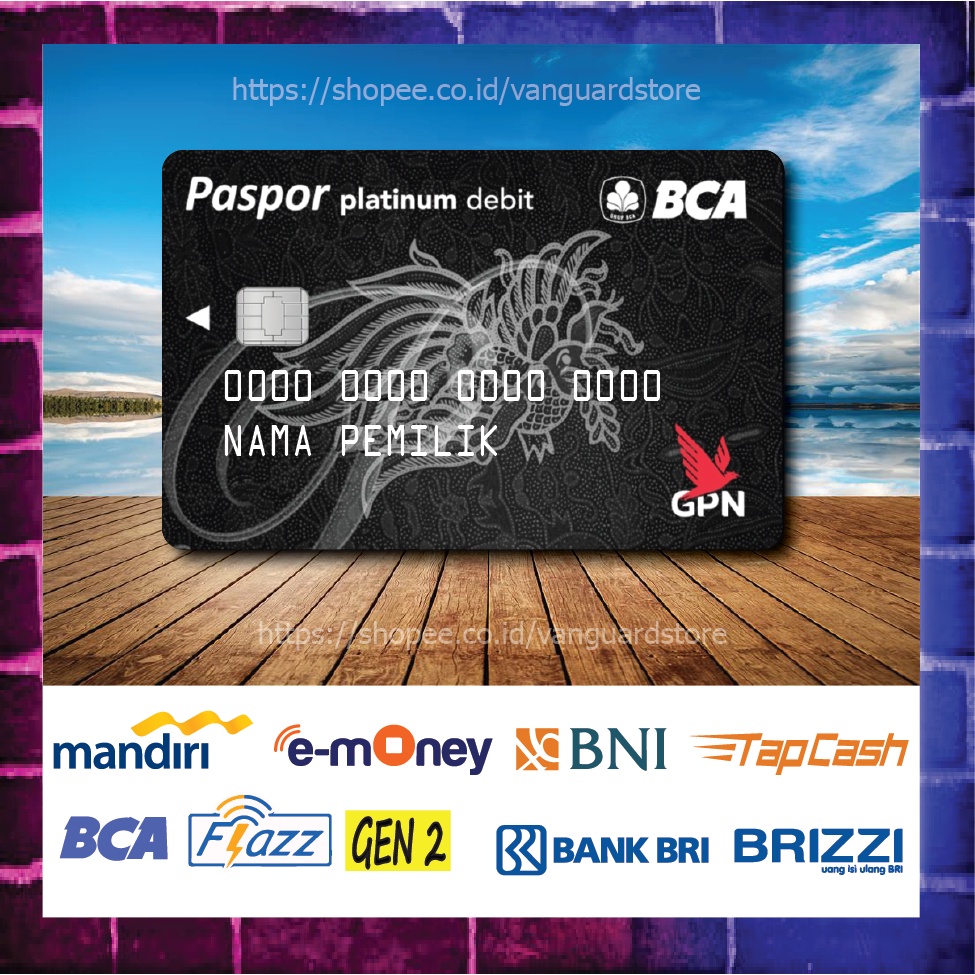 KARTU E MONEY E TOLL KARTU DEBIT BCA GPN CREDIT CARD EMONEY MANDIRI FLAZZ BCA BNI TAPCASH BRIZZI BRI - 1 SISI