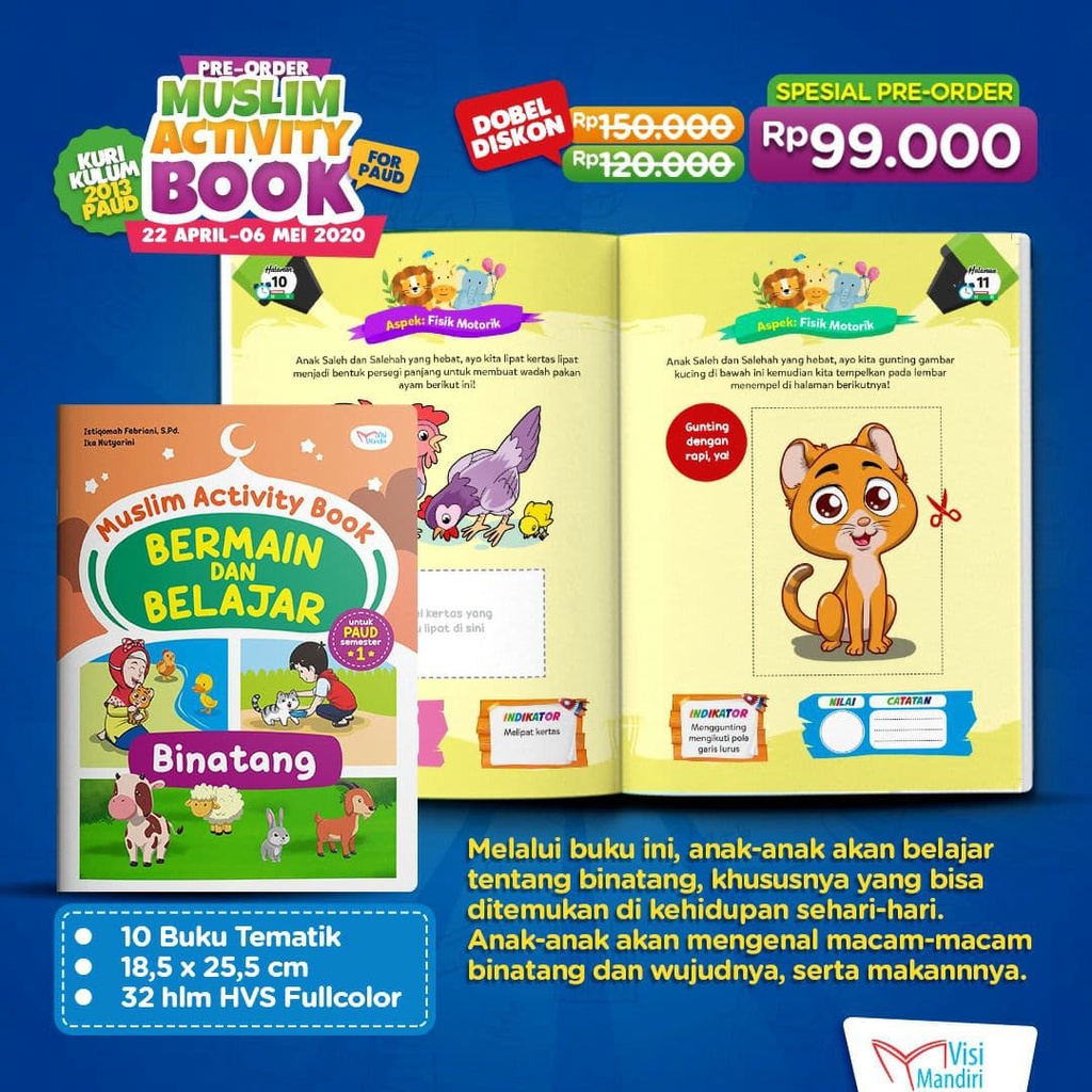 Buku Tematik Anak PAUD : Muslim Activity Book (5 Buku)