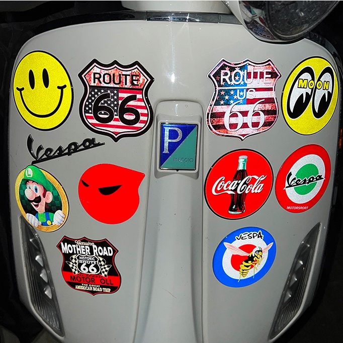 Stiker Reflektif Magnet Lembut Vespa Piaggio Italia Lencana Lambang 3D Stiker Badan Skuter Sepeda Motor Untuk PX Sprint Super Primavera GTS