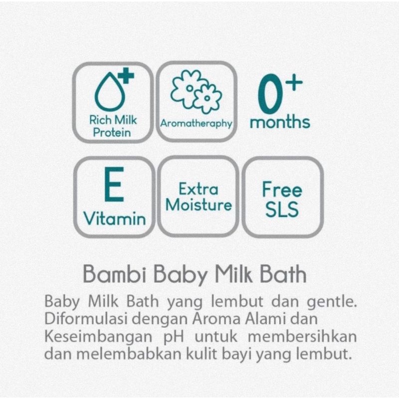 Bambi Baby Milk Bath Pump 500 ml - Sabun Mandi Bayi