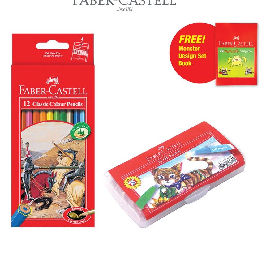 

GT7≛ Faber-Castell Pensil Warna set 12 & Crayon set 12 Free Activity Book Bagus Dipakai