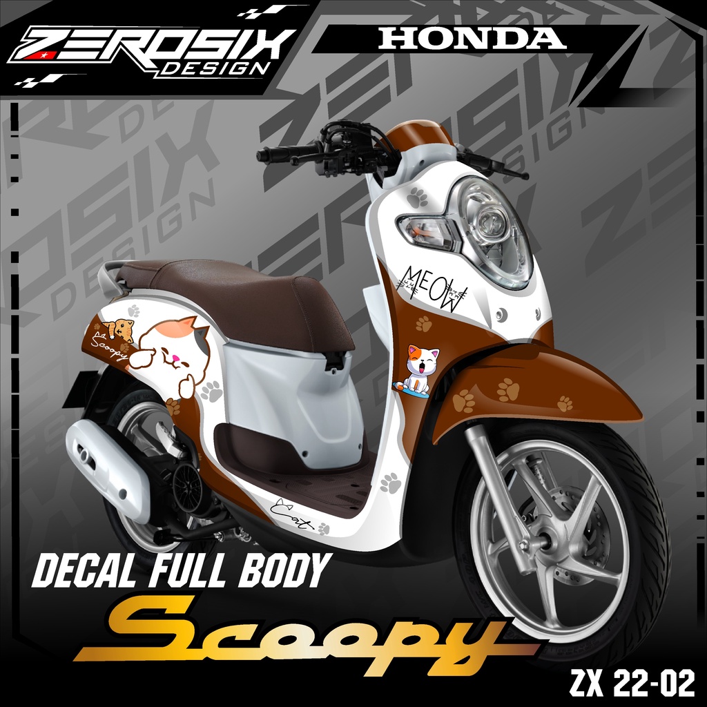 Decal Sticker SCOOPY FI NEW FULL BODY - STIKER SCOOPY 2017 2018 2019 Variasi Motor MOTIF KUCING
