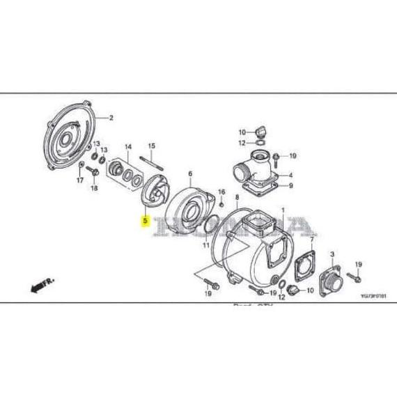 Honda Wb/Wl 30 Pompa Air Impeller