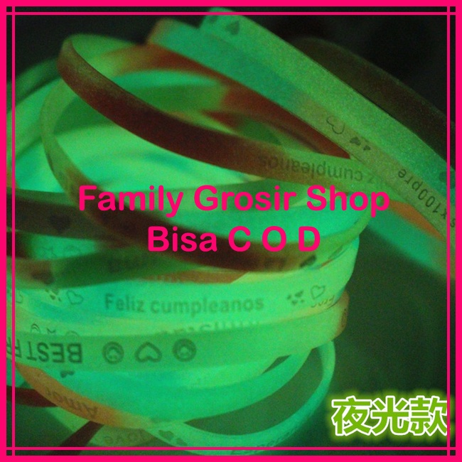 (5pcs) Gelang Karet Silikon Glow In The Dark Galang Tangan Fashion