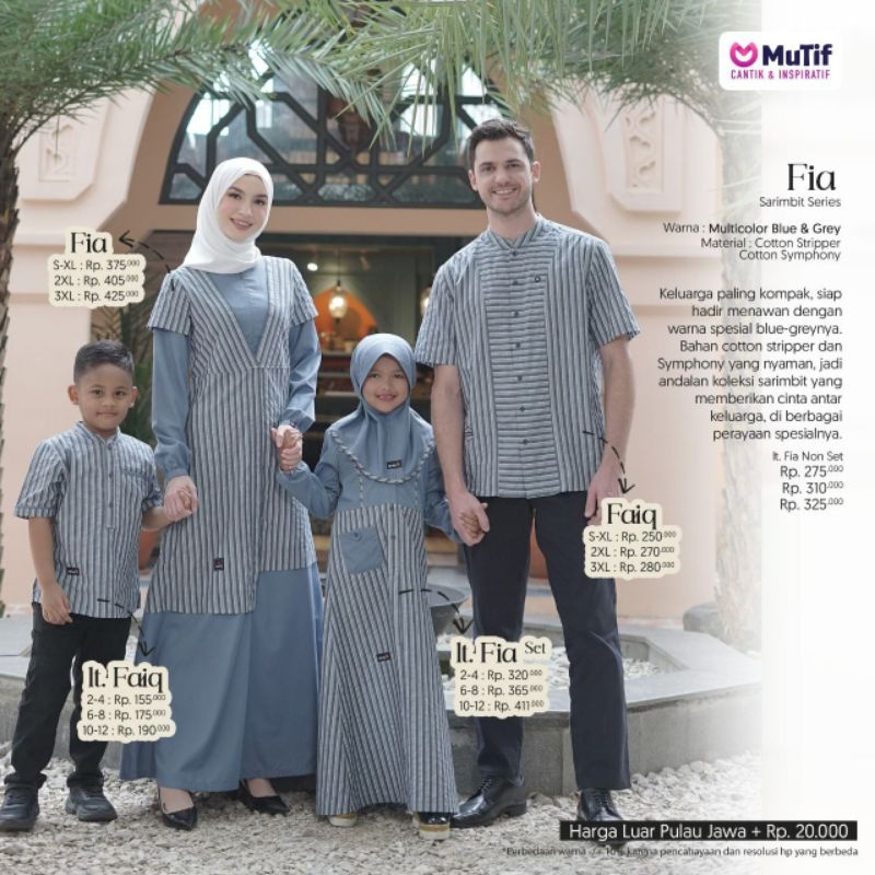 SARIMBIT MUTIF 2023 SARIMBIT FIA MULTICOLOR BLUE &amp; GREY GAMIS FIA KOKO FAIQ