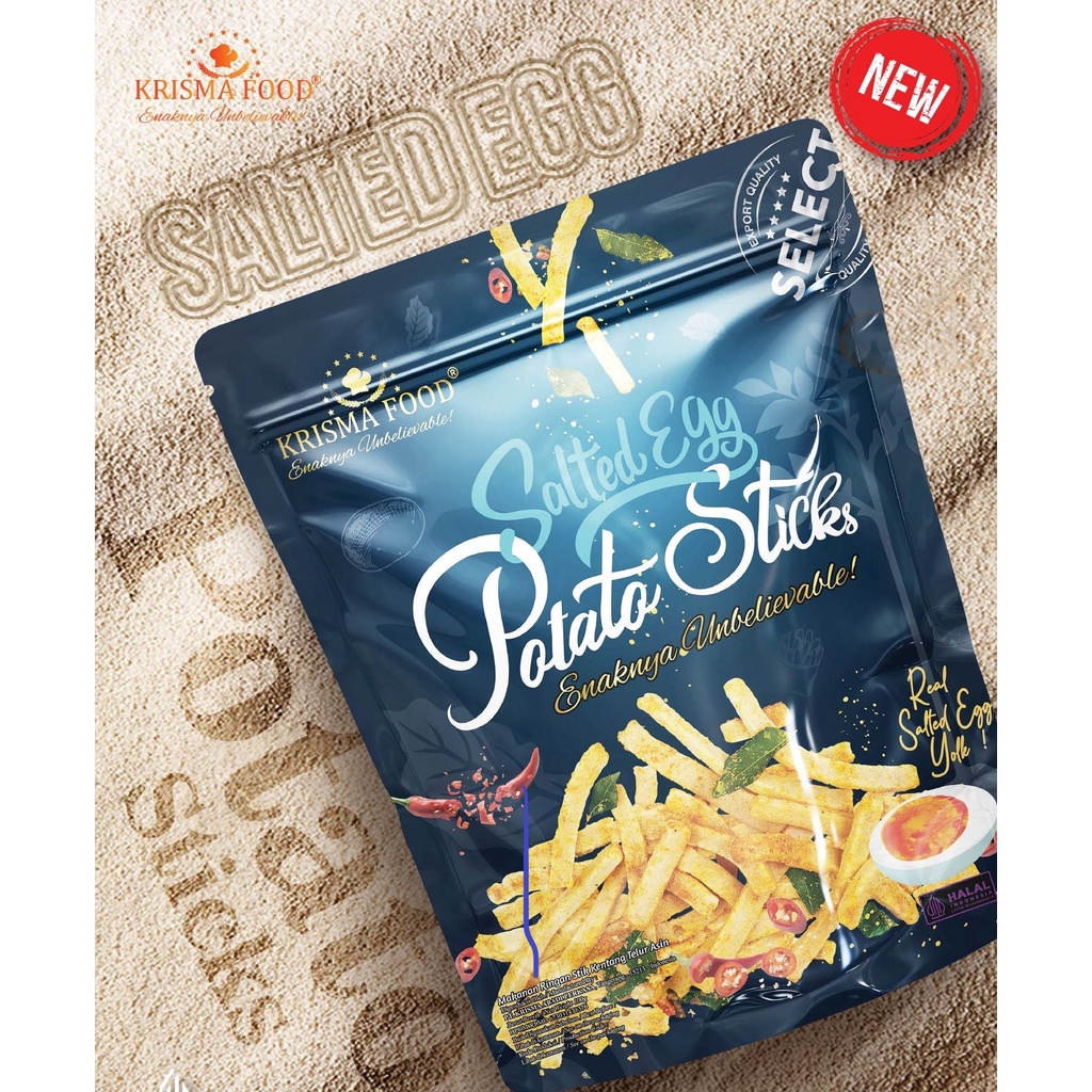 KRISMA FOOD Salted Egg Potato Sticks 60G