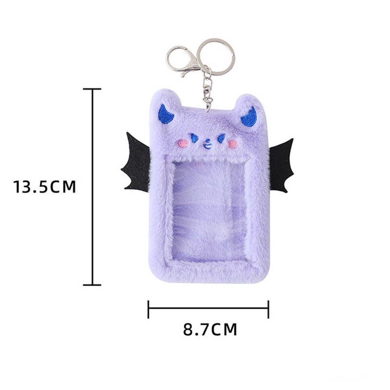 Kawaii Little Devil Plush Card Case Soft Bear Idol Photocard Sleeves Cover 3inch Kelinci Lucu ID Card Bus Card Holder Alat Tulis