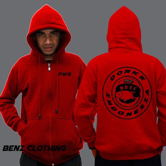 Jaket Hoodie Sweater Pee Wee Gaskins Dorks Indonesia Outerwear Pria Wanita Zipper Resleting Depan Po