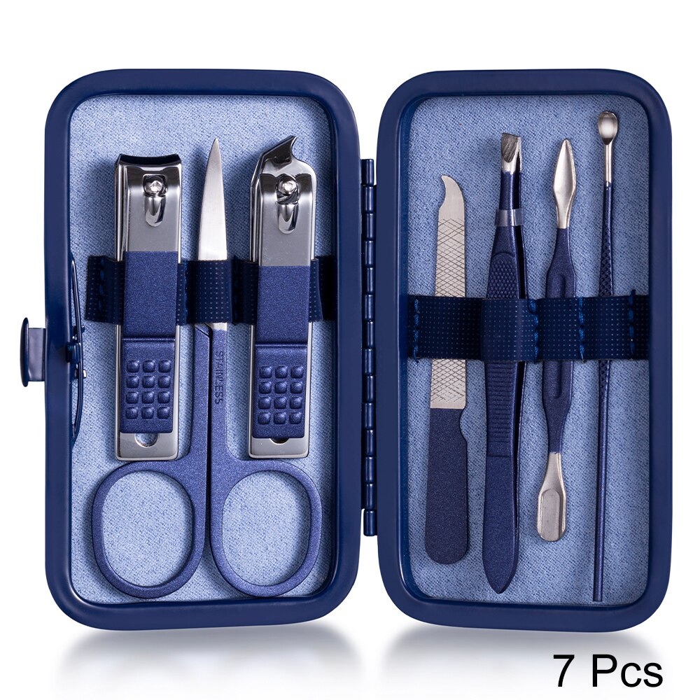 G-ORIi Vchose Gunting Kuku Nail Art Set Manicure Pedicure 7 Pcs Lm302 Blue Or-i