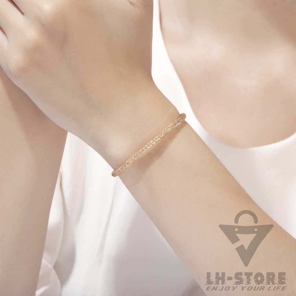 Gelang tangan glitter kawat berisi kristal pria wanita anti karat terbaru