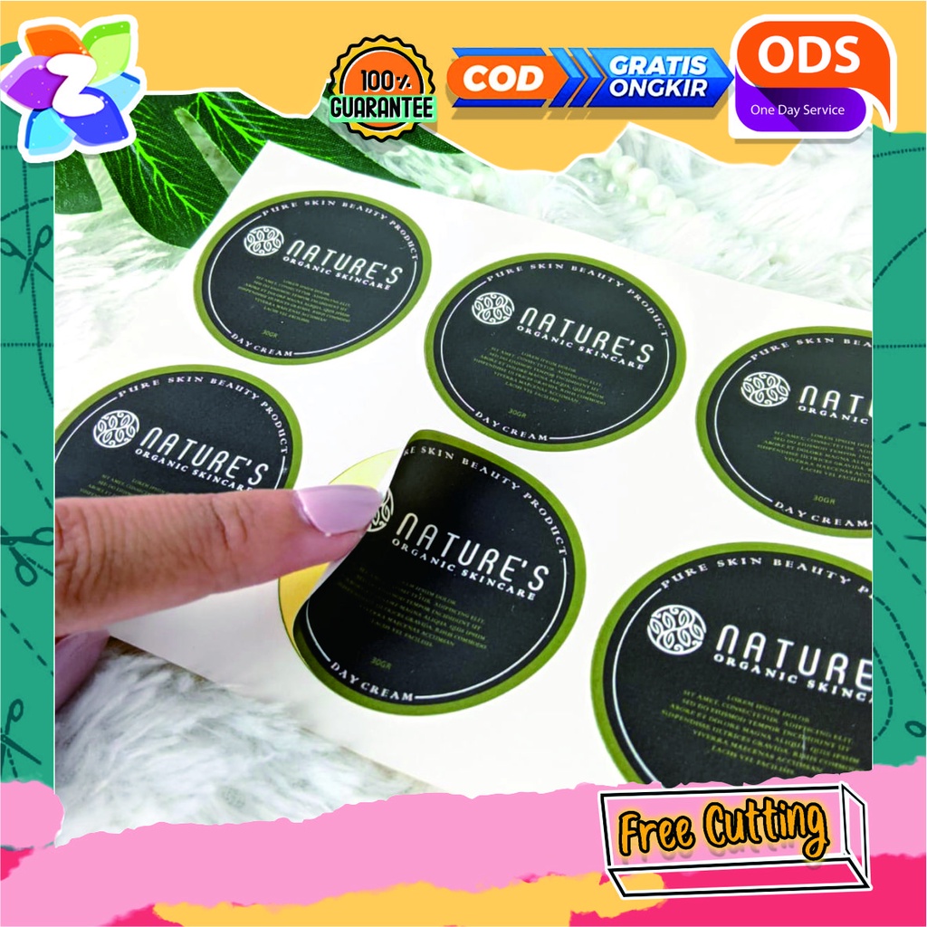 

Stiker Label Skincare Bulat Stiker Kecantikan Free Design