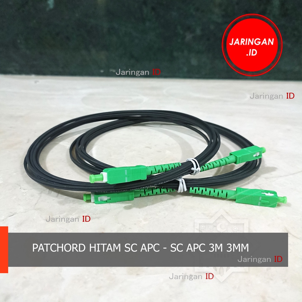 KABEL PATCHORD HITAM 3M SC APC - SC APC