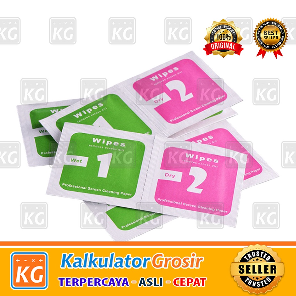 TISSUE TEMPERED GLASS / TISU PEMBERSIH KACA LAYAR HP DRY &amp; WET / TISU ANTI GORES HP / TISU TEMPERED GLASS TISU LCD HANDPHONE TABLET KACAMATA