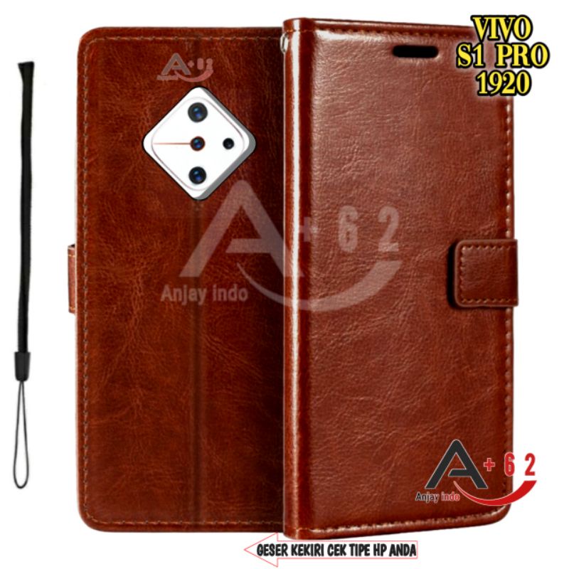 Flip Case Casing Cover Vivo S1 ( 1904 ) S1 Pro ( 1920 ) Leather Wallet PU - Sarung Dompet Kulit Hp v