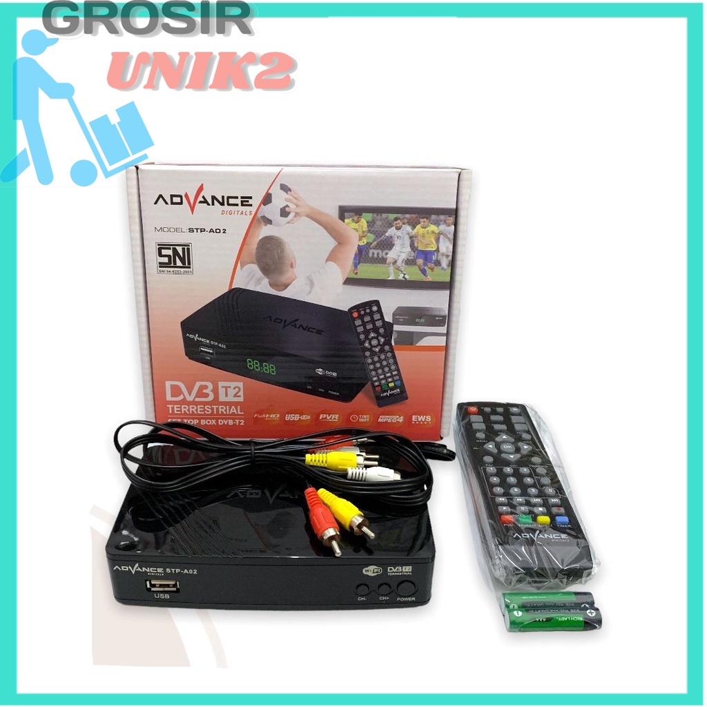 Advance STB Set Top Box TV Digital Receiver / Penerima Siaran Digital Full HD/ STB Wifi Y-Tube DVB-T2 STP A02 / Wellhome STB DVB-T2 01/03 GROSIR UNIK