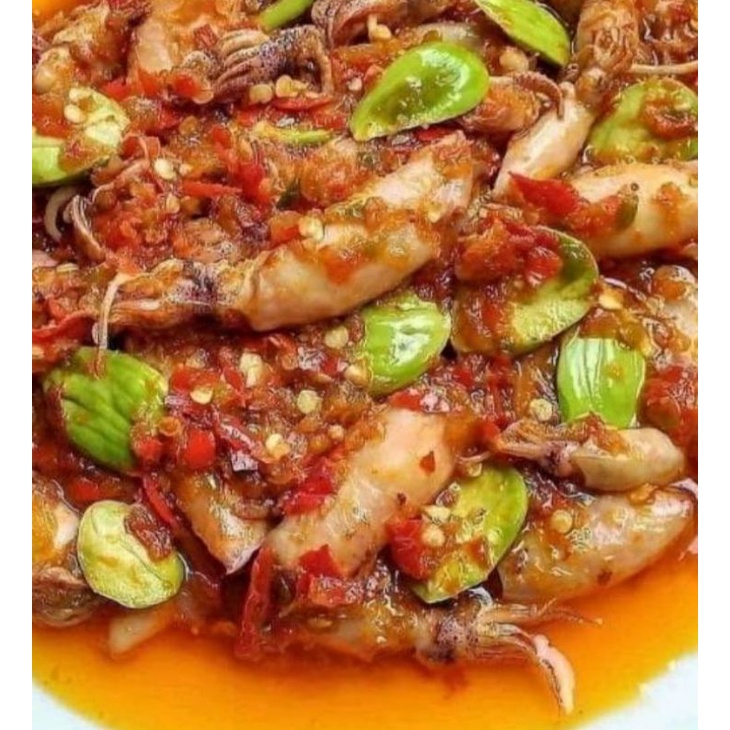 

sambal cumi pete merah enak