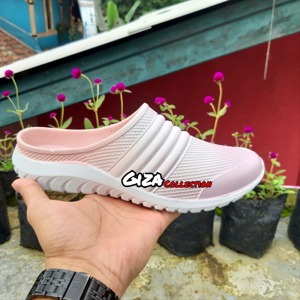 Sendal Sepatu Wanita New NSWL Gradasi Bahan Karet Rubber Elastis Ringan Anti Patah Nyaman dikaki