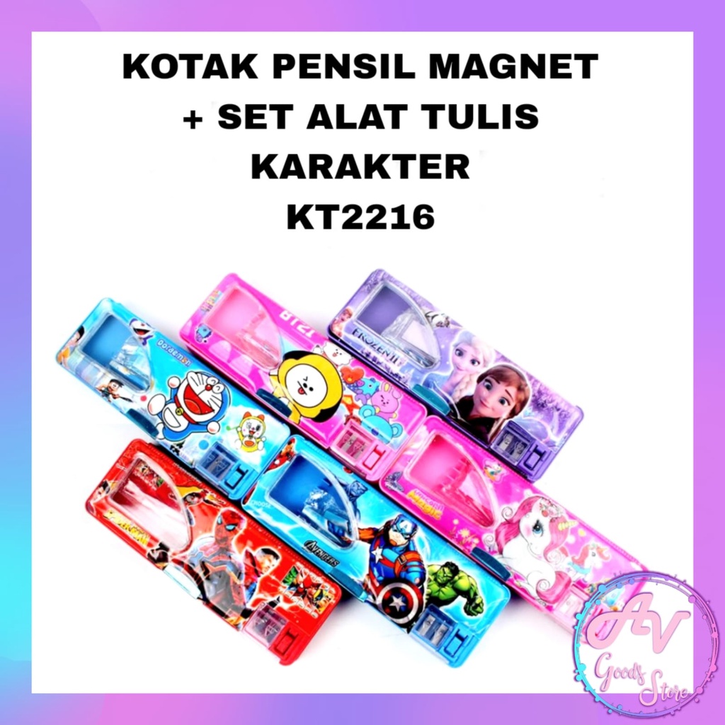 

Kotak Pensil Magnet + Set Alat Tulis Karakter KT-2216 / Tempat Pensil Fancy