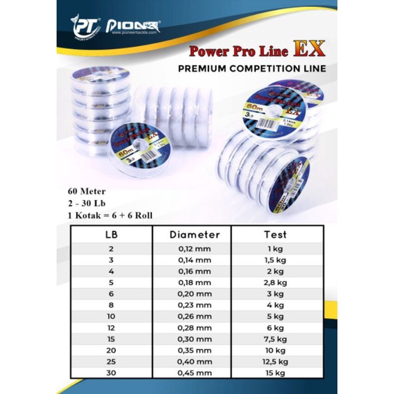 senar pioneer power pro line EX 2,3,4,5,6lb