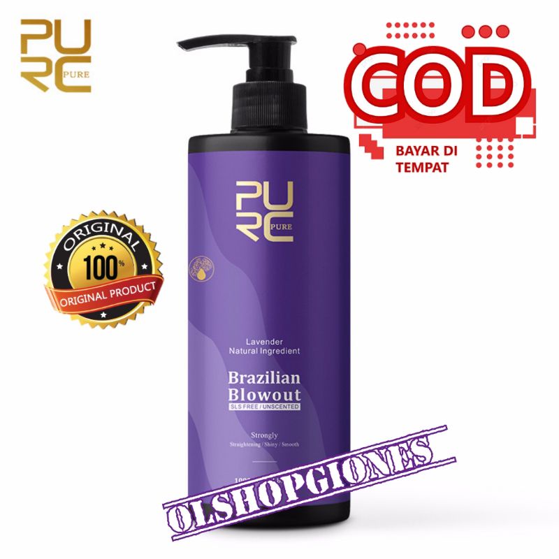 Pelurus Rambut Keratin PURC LAVENDER 1000ML &amp; 500ML Hair Smoothing pure kratin 12% 8% 5% 0%