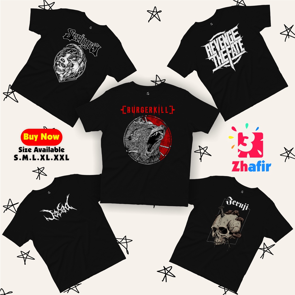 Pakaian Baju Kaos Band Lokal Anak 2-8 Thn Unisex Burgerkill Seringai Jeruji Jasad Revenge The Fate B