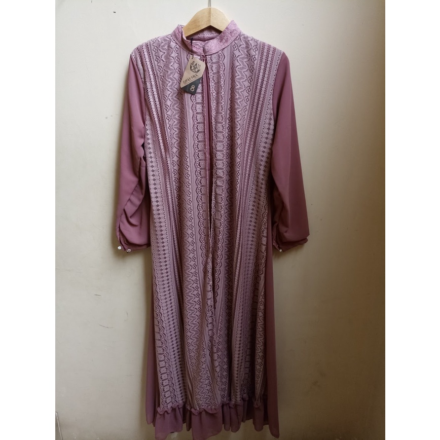 Gamis Zhafira Ceruty babydoll mix brukat malika/swaroski