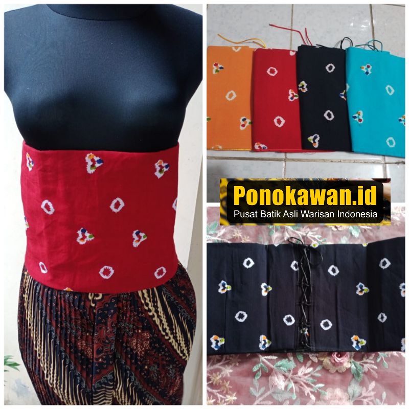 Angkin Instan Jumputan Aksesoris Pelengkap Sabuk Baju Adat Jawa Kebaya Pengantin Wanita Jumbo