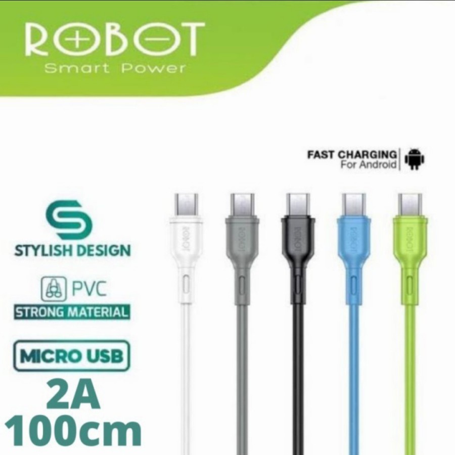 Robot RBM100s Kabel Micro Usb 2A 100 CM - Robot Kabel Charger Data 1m