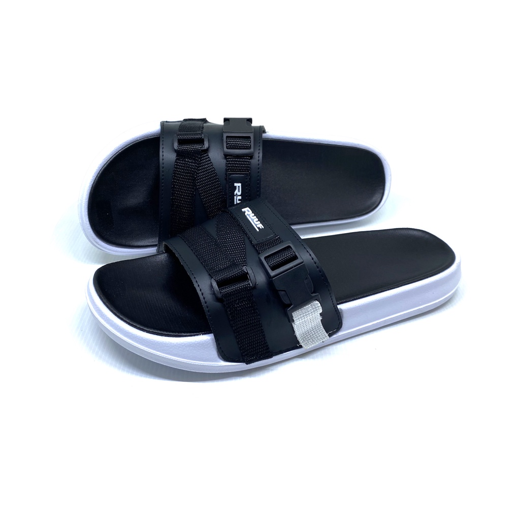 Ruuf - Z07 SS Slide Sandal Pria - Black/White