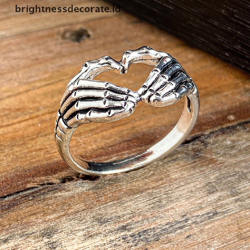 [Birth] Vintage Ghost Finger Rings Untuk Wanita Pria Retro Klasik Open End Claw Ring [ID]